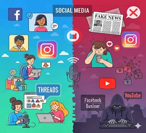 सोशल मीडिया से जुड़ाव : फायदे और नुकसान