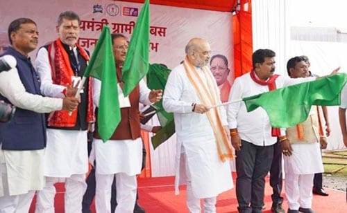केंद्रीय गृह मंत्री अमित शाह ने मुख्यमंत्री ग्रामीण बस योजना का किया शुभारंभ