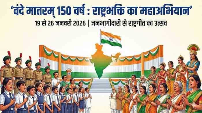 वंदे मातरम् के 150 वर्ष: प्रदेशभर में देशभक्ति का उत्सव, 19 से 26 जनवरी तक विशेष कार्यक्रम