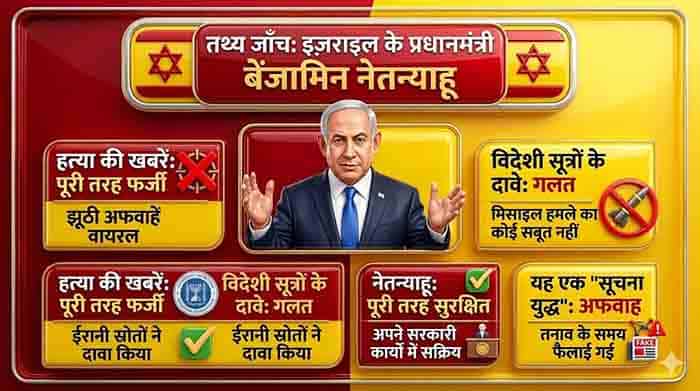 युद्ध के बीच अफवाहों का जाल—नेतन्याहू की हत्या की खबर निकली झूठी युद्ध के बीच अफवाहों का जाल—नेतन्याहू की हत्या की खबर निकली झूठी