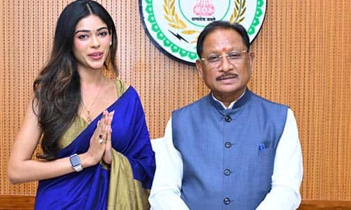 खास मुलाकात! मिस इंडिया छत्तीसगढ़ अनुष्का सोन पहुंचीं विधानसभा, CM साय से की भेंट