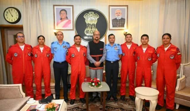 राज्यपाल रमेन डेका से मिले एयर ऑफिसर कमांडिंग नंदा कुमार बाला